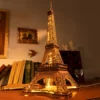 Puzzle 3D en bois de la Tour Eiffel avec lumières - Kit de construction pour adultes