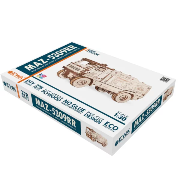 camion de course maz-5309RR puzzle 3d en bois packaging avant