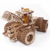 kirovets tracteur puzzle 3d bois photo vu de haut avec capot ouvert