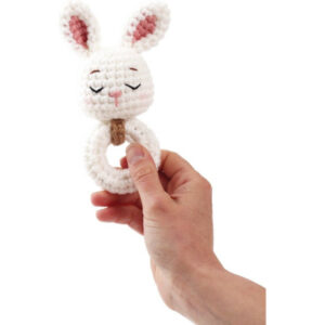 kit hochet lapin rabbit rattle blanc amigurumi