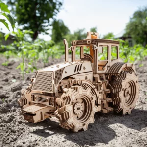 tracteur mécanique puzzle 3d en bois photo sur terre