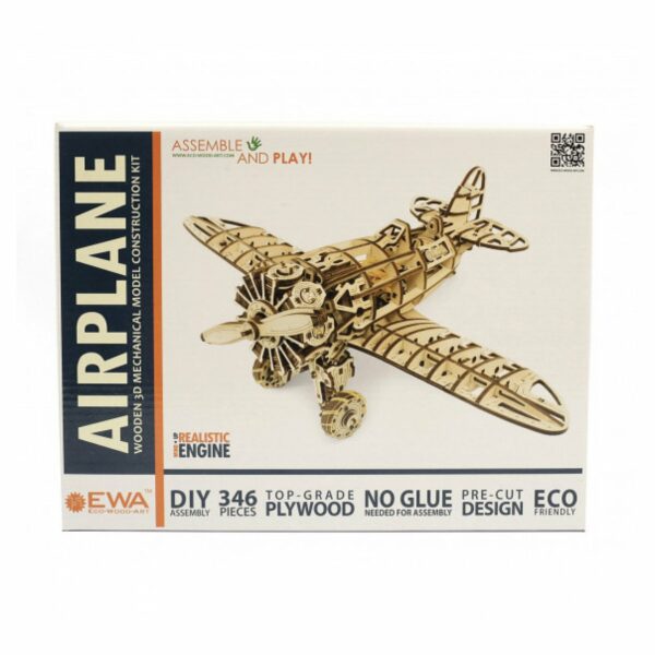 kit avion mécanique puzzle 3d bois packaging