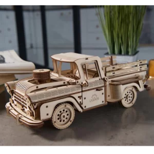 pickup en bois à monter par soi-même, maquette, puzzle 3d, fonctionnel