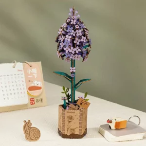 rolife fleur lilas puzzle 3d bois wooden model violet tw021 kit