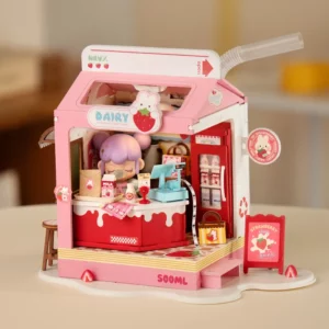 ROLIFE - Boutique de lait fraise - Maquette 3D Maison miniature Rolife Food Box Shop