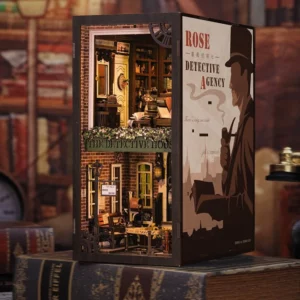 serre-livres-book-nook-rose-agence-de-detective-agency-detective-sz02-sz02-book-kit-diy