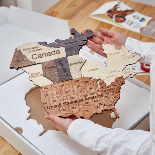 Puzzle 3D Carte du Monde en Bois Multicolore - My kit DIY