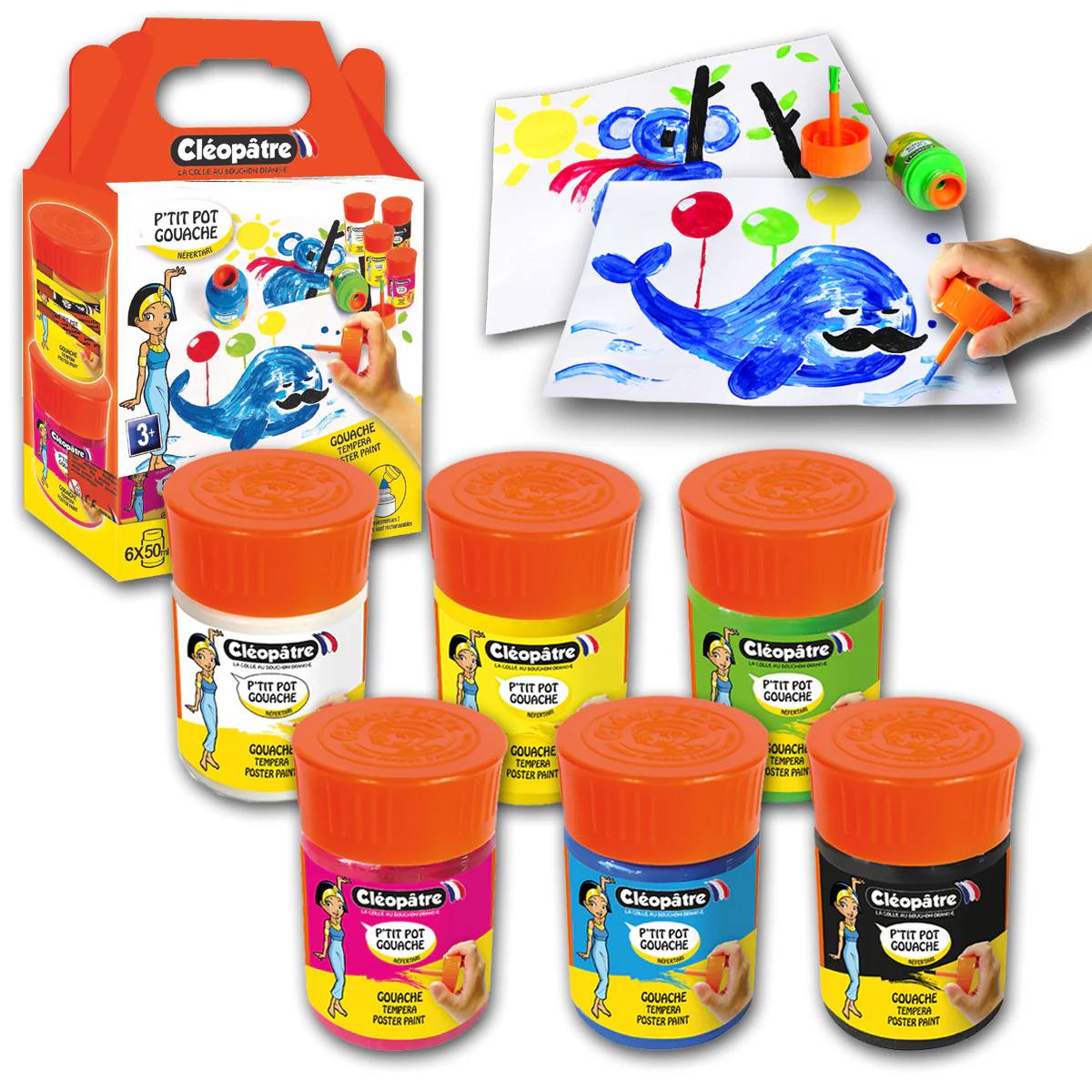 Cléopâtre - p'tits pots gouache